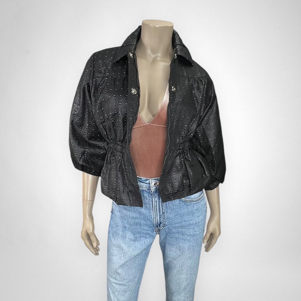 ROBERT KRUGMAN Black Cropped‎ Blazer Jacket M